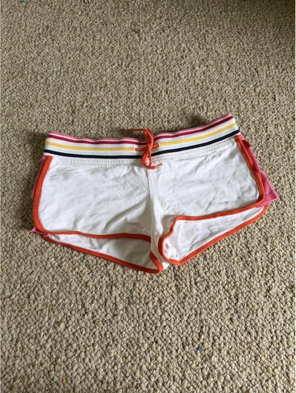 Express white micro shorts